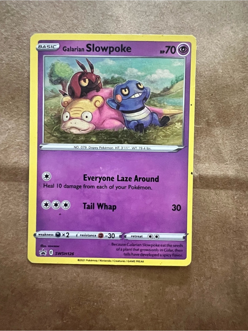 Pokémon Galarian Slowpoke SWSH126 Holo Promo Card SWSH Sword & Shield Pokemon
